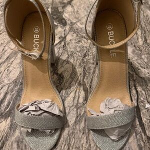 Buckle Women's Silver Heels